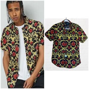 Cactus Man paisley floral print button down shirt